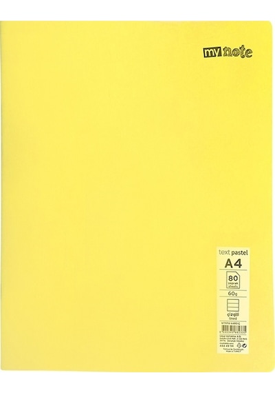 Mynote Text Neo Defter Pp Kapak Tel Dikişli A4 60 Yp Kareli Mtxne