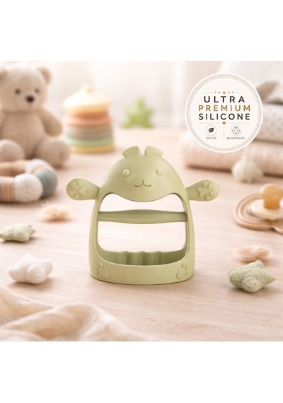 Tgm Baby Ultra Premium Silikon Tavşan Diş Kaşıyıcı Taşıma Kablı Açık Yeşil