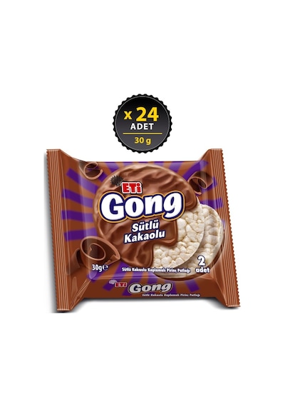 Gong Sütlü Çikolata Kaplamalı Pirinç Patlağı 30 G X 24 Adet