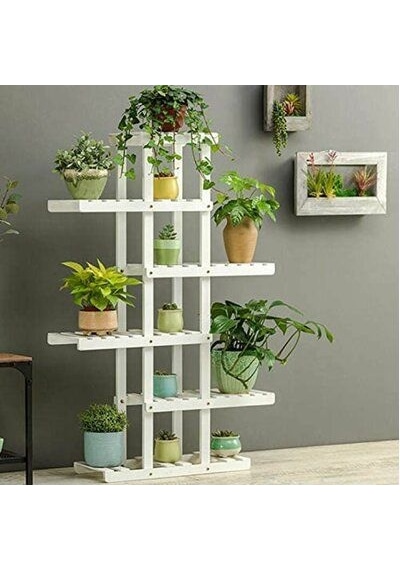 Çiçeklik Kitaplık Modelleri Saksılık Standı Saksı Rafı Beyaz