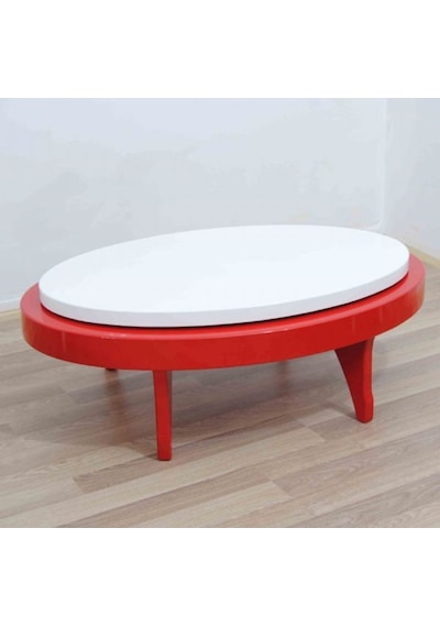 Döner Orta Sehpa Oval Rus Tarz Model Kayın Retro Ayak Sağlam Şık (396692798)
