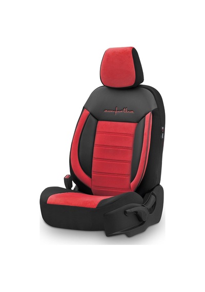 Comfortline Design Tay Tüyü Süet Oto Koltuk Kılıfı Ekstra Destekli Tam Set Premium Kırmızı