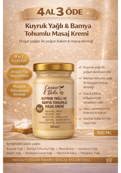 Kuyruk Yağlı Ve Bamya Tohumlu Masaj Kremi 100 Ml