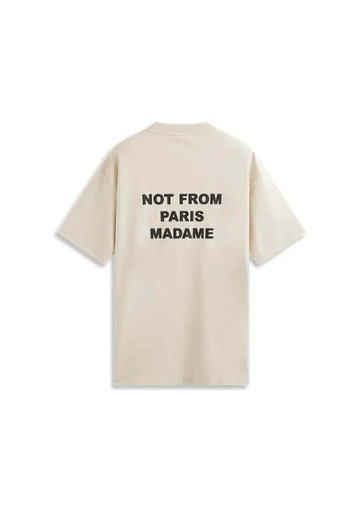 By Basak Collection 100% Pamuk Krem Renkli Erkek Slogan Tişört Le T-shirt