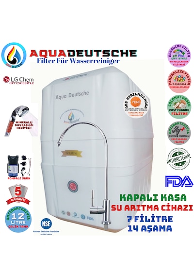 Elegance Pompalı Beyaz 12 Litre 7 Filitre 14 Aşama Su Arıtma Ciha