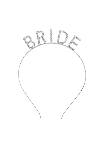 Gümüş Renk Bekarlığa Veda Kristal Taş Bride Tacı İthal 16x10 Cm Diğer