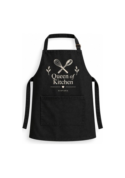 Queen Of Kitchen Unisex Mutfak Önlüğü Siyah