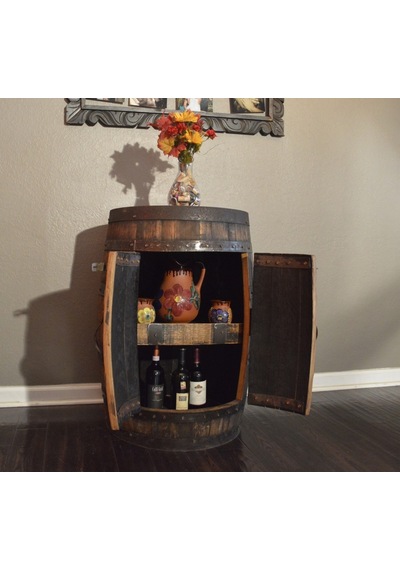 Masifart Şarap Fıçısı Latalı Raflı Mini Bar