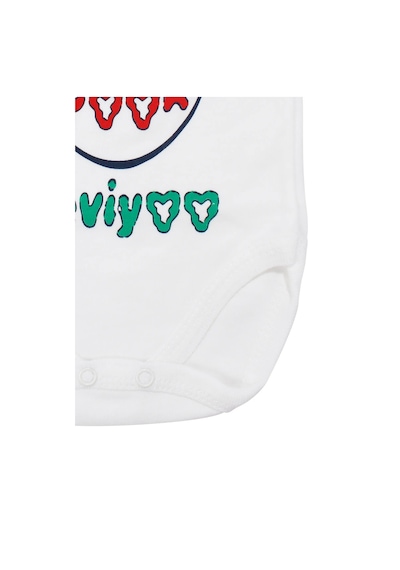 Bebegen Unisex Beyaz Anneannem Beni Çok Seviyor Yazılı Askılı Zıbın Çok Renkli