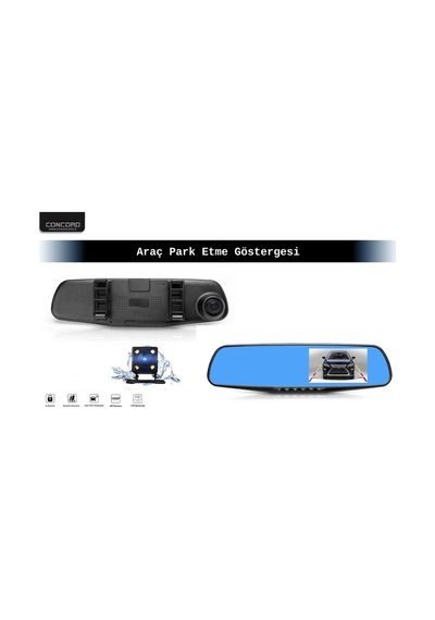 Hd 3,5'' Türkçe Menülü Geri Görüş Kameralı Dikiz Aynalı Araç Kamerası 1080p Hd 4k 64gb Kart
