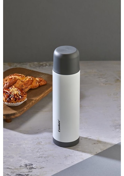 Cooker Ckr2001 Trend 0,50 Lt Çelik Çift Katlı Termos Beyaz Beyaz