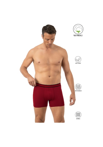 Özkan Underwear Özkan 11226 Erkek %95 Pamuklu Likralı Süprem Kumaş Esnek Rahat Boxer Şort Bordo