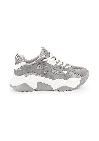 Libero L083.65137 Gri Hakiki Deri Kadın Sneaker Yüksek Tabanlı Rahat Spor Ayakkabı Gri
