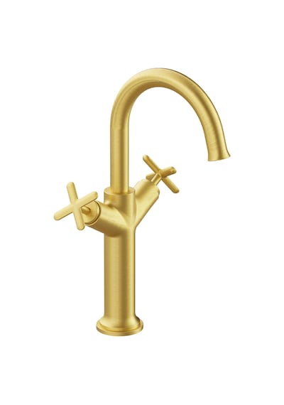 VitrA Origin Classic A4288625 Lavabo Bataryası Çift Kumandalı Çanak Fırçalı Altın