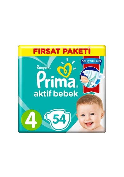 Prima Bebek Bezi Aktif Bebek 4 Beden 54 Adet Prima Bebek Bezi Aktif