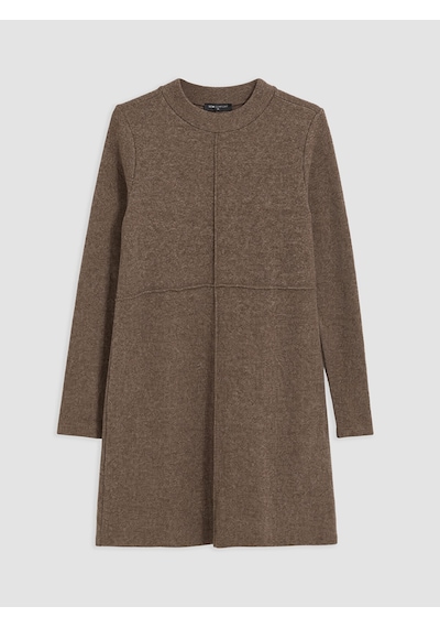 Lcw Comfort Kahverengi Bisiklet Yaka Elbise