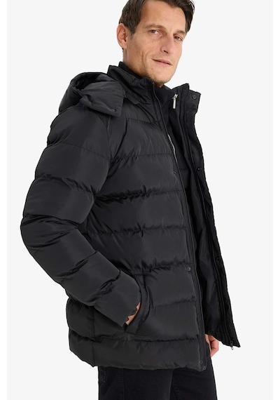 DeFacto Regular Fit Kapüşonlu Şişme Mont Fermuarlı Çıtçıtlı Cepli E7286AX24WNBK27 DeFacto Regular Fit Kapüşonlu Şişme Mont Fermuarlı Çıtçıtlı Cepli E7286AX24WNBK27