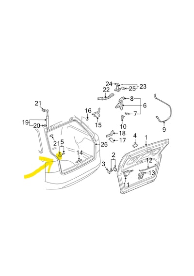 2000-2005 Audi A4 Avant Bagaj Duraklama 8e9827249 S4 B5