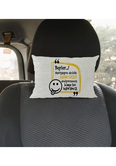 Bk Gift Esprili Dikdörtgen Araç Koltuk Yastığı-6