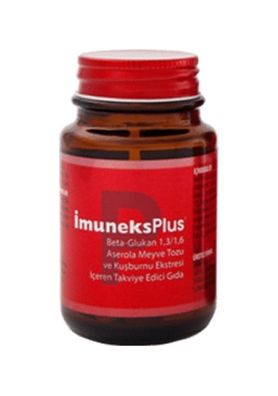 İmuneks Farma Plus® Beta Glukan (1,3/1,6), Aserola Meyve Tozu ve Kuşburnu Eki içeren Takviye Edici Gıda 