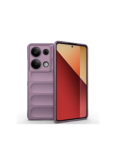 Redmi Note 13 Pro 4G Uyumlu Silikon Kılıf - Kamera Korumalı Esnek Yeni Nesil Airbag Kapak -Mor