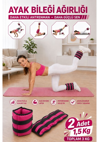 1,5 Kg Fuşya Deluxe Comfort El Ayak Ağırlığı Fuşya