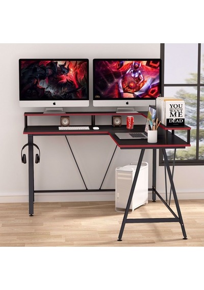Zizuva Zizuva L Köşe Şekilli Ev Ofis Oyuncu Gaming Yayıncı Monitör Raflı