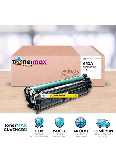 Hp 650a Ce272a Sarı Uyumlu Toner - Çipli / Color Laserjet Enterprise Cp5525 / M750