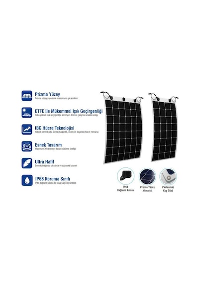 110 W Watt Esnek Flexible Güneş Paneli