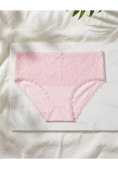 Büyük Beden Beli Lastikli Dantelli Kadın Külot Pembe