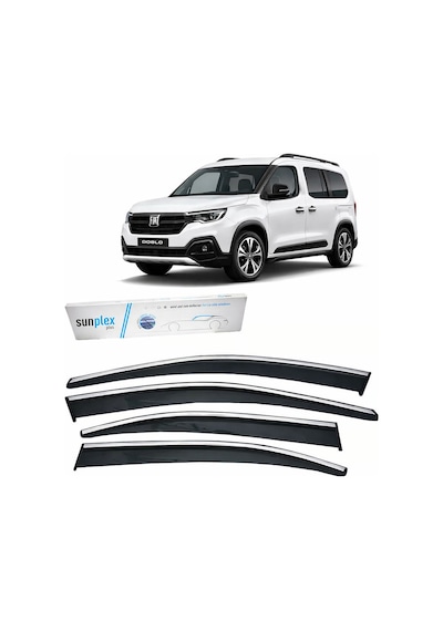 Sunplex Fiat Doblo 2023- Krom Cam Rüzgarlığı 4 Parça
