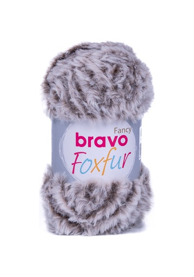 Foxfur Kürk İplik 100 Gr 50 Metre Renk Kodu: 79 Koyu Kahve Beyaz Melanj