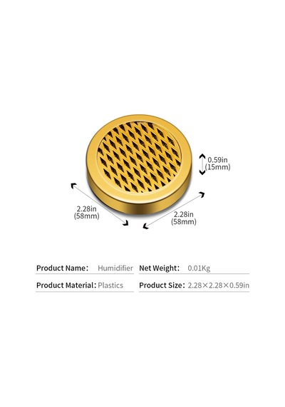 Cigarloong Puro Kutusu Nemlendirici Humidifier Yuvarlak Gold