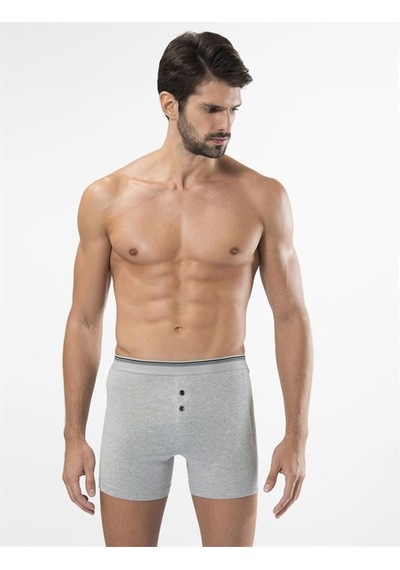 Türen 135 Likralı Düğmeli Boxer Ikili Paket-Grı - L