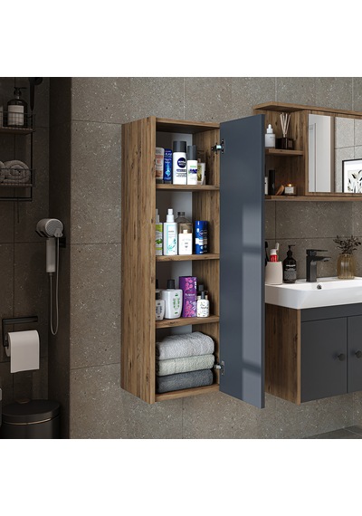 Ada Banyo Dolabı Mat Suntalam 110 Cm Banyo Boy Dolap Atlantik - Antrasit