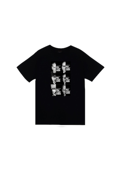 Stoned&Fame Gazi Mustafa Kemal Atatürk Baskılı Unisex %100 Pamuk T-shirt SIYAH