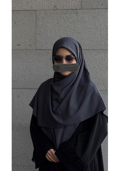 Qalortex Scarf Pamuklu Organik Modal Eşarp-antrasit