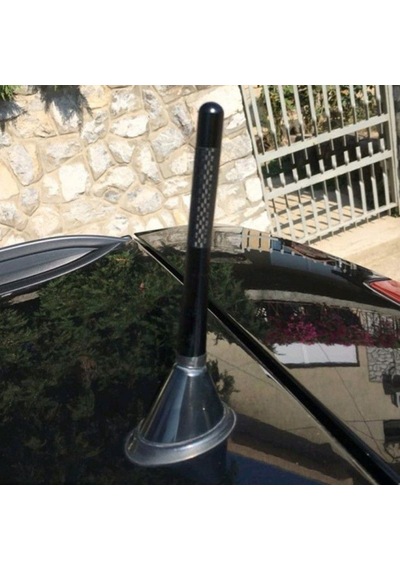 Oto Anten Alüminyum Alaşımlı Kırmızı Araç Şekillendirici 12 Cm Evrensel Karbon Fiber Radyo Fm Anteni