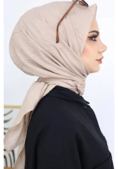 Melodi Scarf Kadın Tesettür Pratik Bambu Kraş Eşarp Taş Rengi Taş Rengi