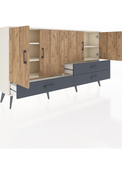 Arges Konsol 5 Raflı 3 Çekmeceli 4 Kapaklı 176x30x99 Aytaşı-çam/antrasit Atlas Çam/antrasıt - Aytası Arges Konsol 5 Raflı 3 Çekmeceli 4 Kapaklı 176x30x99 Aytaşı-çam/antrasit Atlas Çam/antrasıt - Aytası