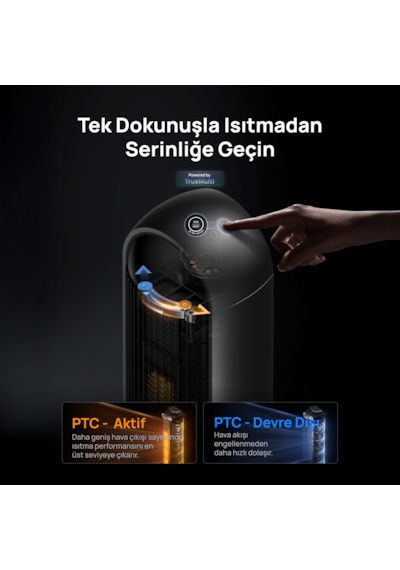 Dreo Space Heater 806s 2'si 1 Arada Akıllı Kule Isıtıcı Ve Vantilatör, Ptc Seramik Isıtıcı, Uzaktan Kumandalı, Wifi Siyah - Gri