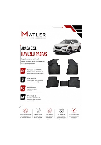 Hyundai Tucson 2015 Model 4d Ekstra Havuzlu Paspas