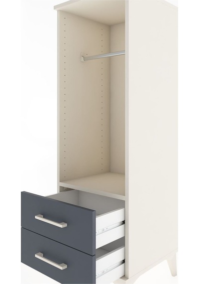 Hyperion Dolap Tek Raflı 2 Çekmeceli Tek Askılı 44x44x134 Ayt... Aytaşı