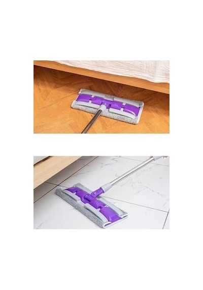 Mayaglory Sihirli Yer Mopu Fayans Duvar Yüzey Temizlik Mikrofiber Mandallı Mop, Teleskopik Saplı İstediğin Bezi Tak Kullan +1 Yedek Bezli Açık Bej