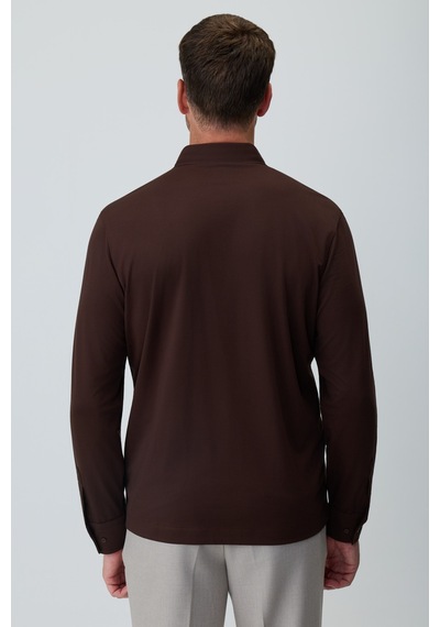 Morven Erkek Kahve Polo Yaka Rayon Sweatshirt 27ks063002400 Kahve