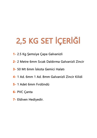 Goldsea Marine Tekne Ve Şişme Bot Için Hazır Çapa Seti Çantalı 2.5 Kg