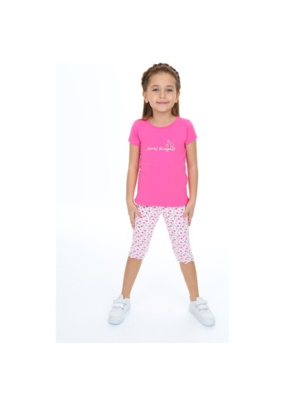 Toontoy Kids Toontoy Kız Çocuk Nakışlı Kaprili Takım Fuşya