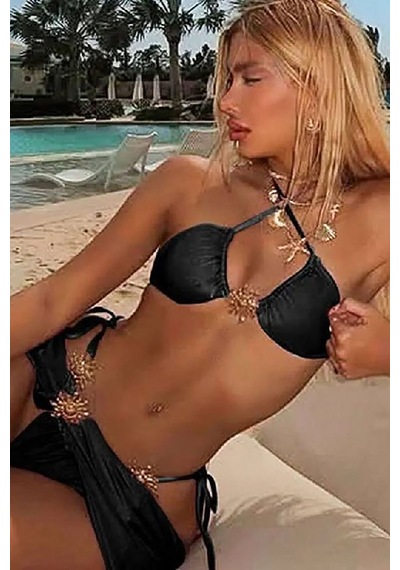 Maria Moderna Bohem Bikini Set - Siyah