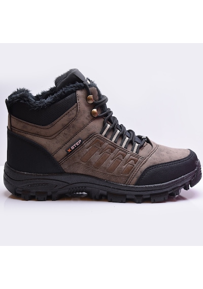 Papatay X6 Ortopedik Kaymaz Taban Kürklü Erkek Bot Outdoor Bot Vizon