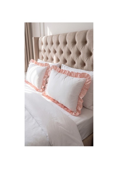 2'li Pamuklu Kumaş Çizgili Fırfırlı Yastık Kılıfı50x70 Cm Turuncu - 905308848 Turuncu